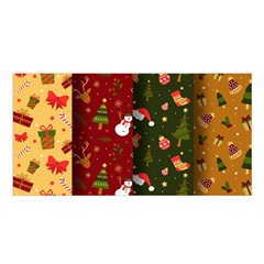 Hand Drawn Christmas Pattern Collection Satin Shawl