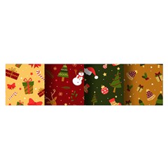 Hand Drawn Christmas Pattern Collection Satin Scarf (Oblong)