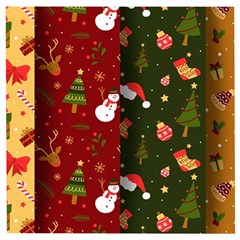 Hand Drawn Christmas Pattern Collection Wooden Puzzle Square