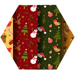 Hand Drawn Christmas Pattern Collection Wooden Puzzle Hexagon