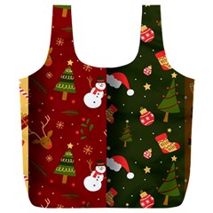 Hand Drawn Christmas Pattern Collection Full Print Recycle Bag (XXL)