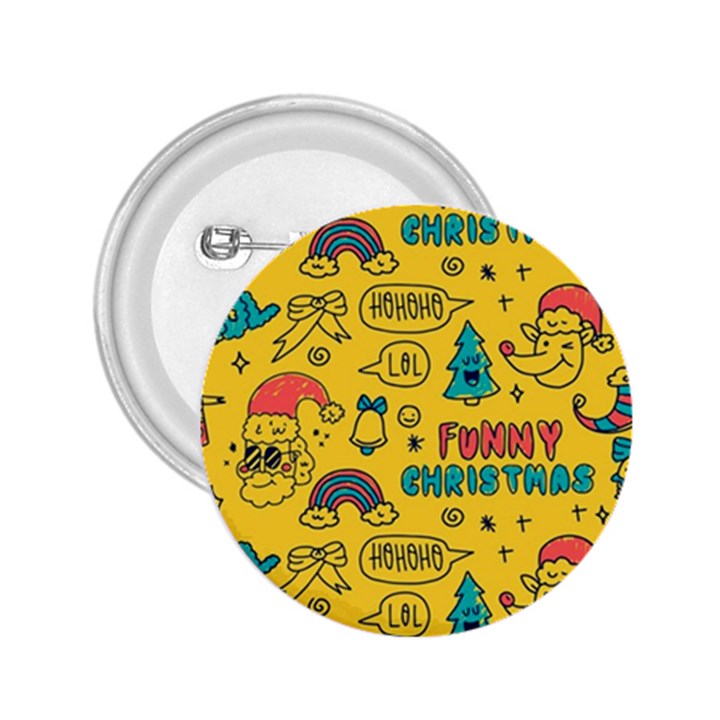 Colorful Funny Christmas Pattern Cool Ho Ho Ho Lol 2.25  Buttons