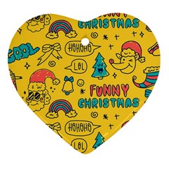 Colorful Funny Christmas Pattern Cool Ho Ho Ho Lol Ornament (Heart)