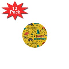 Colorful Funny Christmas Pattern Cool Ho Ho Ho Lol 1  Mini Buttons (10 pack) 