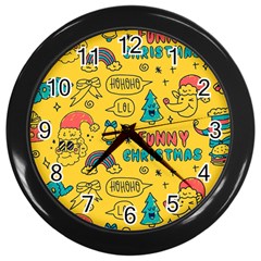 Colorful Funny Christmas Pattern Cool Ho Ho Ho Lol Wall Clock (Black)