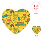 Colorful Funny Christmas Pattern Cool Ho Ho Ho Lol Playing Cards Single Design (Heart) Front