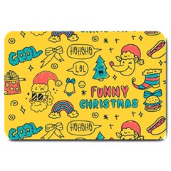 Colorful Funny Christmas Pattern Cool Ho Ho Ho Lol Large Doormat 