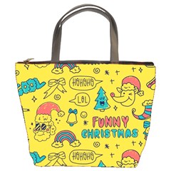 Colorful Funny Christmas Pattern Cool Ho Ho Ho Lol Bucket Bag