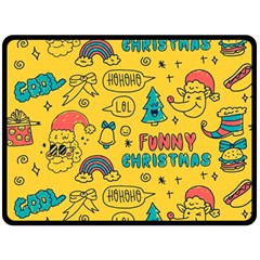 Colorful Funny Christmas Pattern Cool Ho Ho Ho Lol Fleece Blanket (large)  by Vaneshart