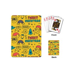 Colorful Funny Christmas Pattern Cool Ho Ho Ho Lol Playing Cards Single Design (Mini)