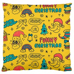 Colorful Funny Christmas Pattern Cool Ho Ho Ho Lol Large Cushion Case (Two Sides)