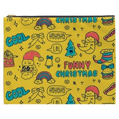 Colorful Funny Christmas Pattern Cool Ho Ho Ho Lol Cosmetic Bag (XXXL)