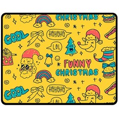 Colorful Funny Christmas Pattern Cool Ho Ho Ho Lol Double Sided Fleece Blanket (Medium) 