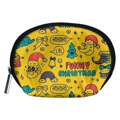 Colorful Funny Christmas Pattern Cool Ho Ho Ho Lol Accessory Pouch (Medium)