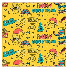 Colorful Funny Christmas Pattern Cool Ho Ho Ho Lol Large Satin Scarf (Square)