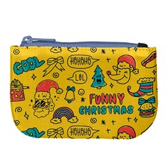 Colorful Funny Christmas Pattern Cool Ho Ho Ho Lol Large Coin Purse