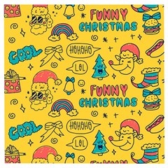 Colorful Funny Christmas Pattern Cool Ho Ho Ho Lol Wooden Puzzle Square