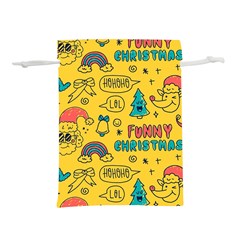 Colorful Funny Christmas Pattern Cool Ho Ho Ho Lol Lightweight Drawstring Pouch (S)