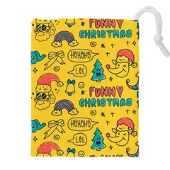 Colorful Funny Christmas Pattern Cool Ho Ho Ho Lol Drawstring Pouch (4XL)