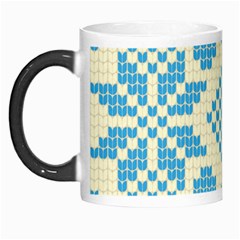 Beautiful Knitted Christmas Pattern Blue White Morph Mugs by Vaneshart