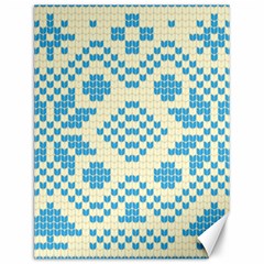 Beautiful Knitted Christmas Pattern Blue White Canvas 12  X 16  by Vaneshart