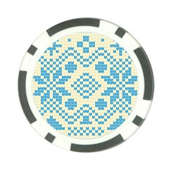 Beautiful Knitted Christmas Pattern Blue White Poker Chip Card Guard (10 Pack) by Vaneshart