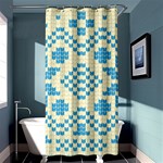 Beautiful Knitted Christmas Pattern Blue White Shower Curtain 36  x 72  (Stall)  Curtain(36 X72 ) - 33.26 x66.24  Curtain(36 X72 )