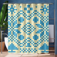 Beautiful Knitted Christmas Pattern Blue White Shower Curtain 60  X 72  (medium)  by Vaneshart