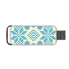 Beautiful Knitted Christmas Pattern Blue White Portable Usb Flash (one Side) by Vaneshart