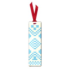 Beautiful Knitted Christmas Pattern Blue White Small Book Marks by Vaneshart