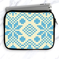 Beautiful Knitted Christmas Pattern Blue White Apple Ipad 2/3/4 Zipper Cases by Vaneshart