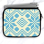 Beautiful Knitted Christmas Pattern Blue White Apple iPad 2/3/4 Zipper Cases Front