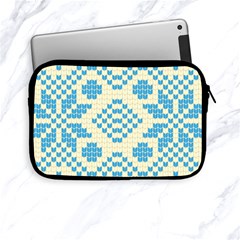 Beautiful Knitted Christmas Pattern Blue White Apple Ipad Mini Zipper Cases by Vaneshart