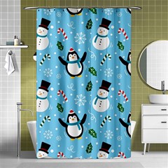 Colorful Funny Christmas Pattern Cartoon Shower Curtain 48  X 72  (small)  by Vaneshart