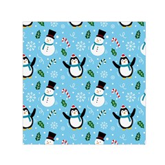 Colorful Funny Christmas Pattern Cartoon Small Satin Scarf (square) by Vaneshart