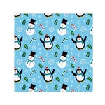 Colorful Funny Christmas Pattern Cartoon Small Satin Scarf (Square) Front