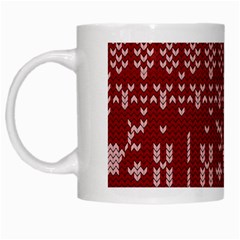 Beautiful Knitted Christmas Pattern Red White Mugs by Vaneshart