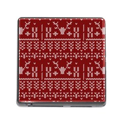 Beautiful Knitted Christmas Pattern Red Memory Card Reader (square 5 Slot) by Vaneshart