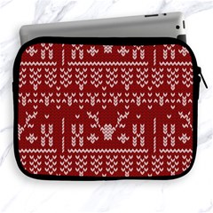 Beautiful Knitted Christmas Pattern Red Apple Ipad 2/3/4 Zipper Cases by Vaneshart