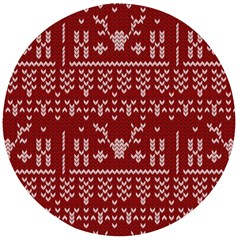 Beautiful Knitted Christmas Pattern Red Wooden Bottle Opener (round)