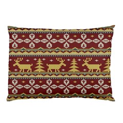 Beautiful Knitted Christmas Pattern Xmas Pillow Case by Vaneshart