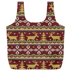 Beautiful Knitted Christmas Pattern Xmas Full Print Recycle Bag (xl) by Vaneshart