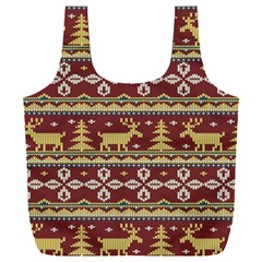 Beautiful Knitted Christmas Pattern Xmas Full Print Recycle Bag (xxl) by Vaneshart