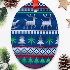 Knitted Christmas Pattern Ornament (oval) by Vaneshart