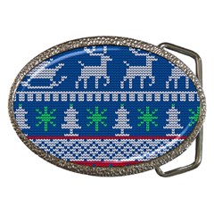 Knitted Christmas Pattern Belt Buckles by Vaneshart