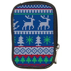 Knitted Christmas Pattern Compact Camera Leather Case by Vaneshart