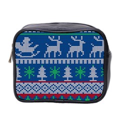 Knitted Christmas Pattern Mini Toiletries Bag (two Sides) by Vaneshart