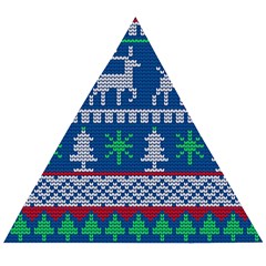 Knitted Christmas Pattern Wooden Puzzle Triangle