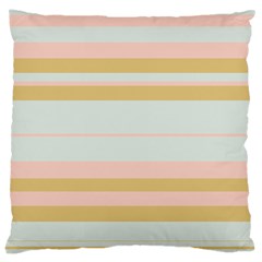 Bandes Rose/doré/vert Large Cushion Case (two Sides) by kcreatif