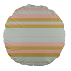 Bandes Rose/doré/vert Large 18  Premium Flano Round Cushions by kcreatif